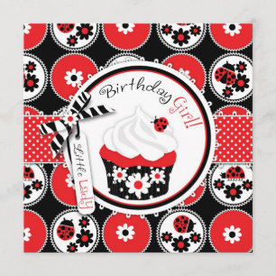 Invitation Anniversaire de Lady Bug Cupcake