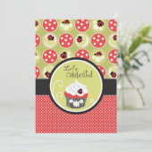 Invitation Anniversaire de Lady Bug et Cupcake (Debout devant)