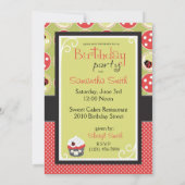 Invitation Anniversaire de Lady Bug et Cupcake (Dos)