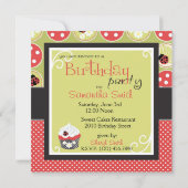 Invitation Anniversaire de Lady Bug et Cupcake (Dos)