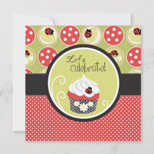 Invitation Anniversaire de Lady Bug et Cupcake