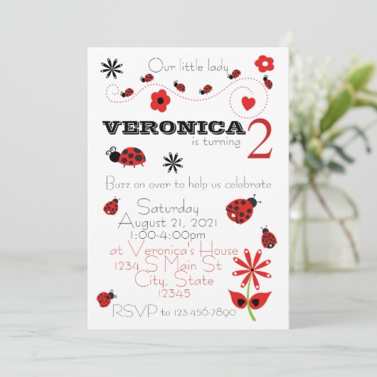 Invitation Anniversaire de Ladybug (Debout devant)
