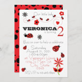 Invitation Anniversaire de Ladybug (Devant / Derrière)