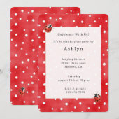 Invitation Anniversaire de ladybugs   (Devant / Derrière)