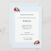 Invitation Anniversaire de Ladybugs (Devant / Derrière)