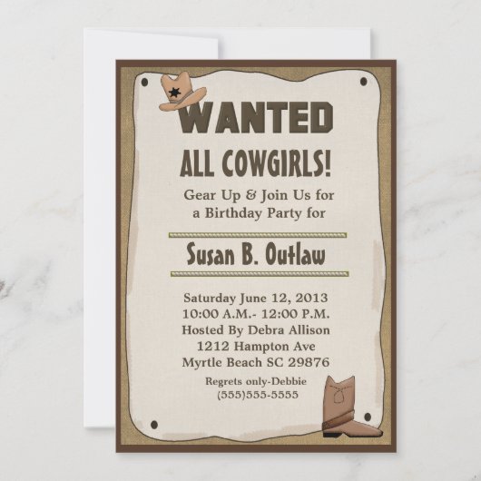 Invitation Anniversaire de l'affiche Recherchée (Devant)