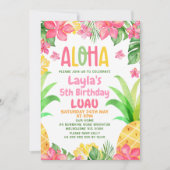 Invitation Anniversaire de l'Aloha Luau (Devant)