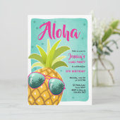 Invitation Anniversaire de l'Aloha Luau Hawaii tropical (Debout devant)