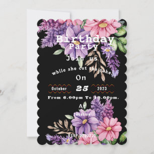 Invitation anniversaire de l'amoureux des fleurs