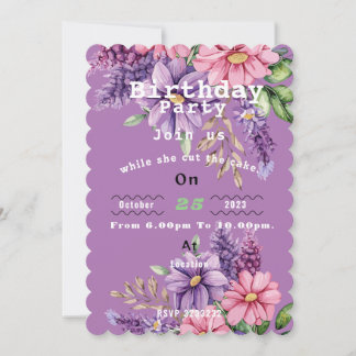 Invitation anniversaire de l'amoureux des fleurs