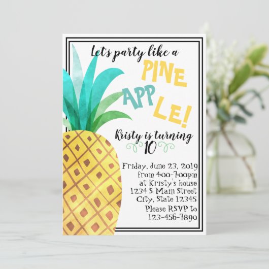 Invitation Anniversaire de l'ananas (Debout devant)