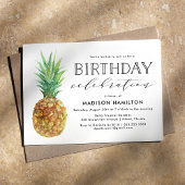 Invitation Anniversaire de l'ananas aquarelle