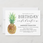 Invitation Anniversaire de l'ananas aquarelle (Devant)