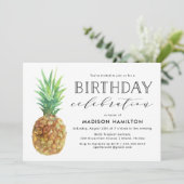 Invitation Anniversaire de l'ananas aquarelle (Debout devant)
