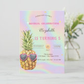 Invitation Anniversaire de l'ananas cool (Debout devant)