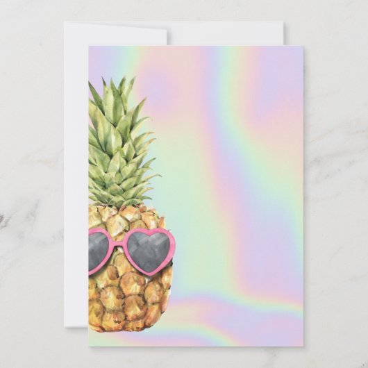 Invitation Anniversaire de l'ananas cool (Dos)