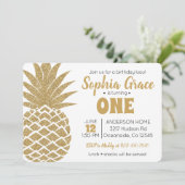 Invitation Anniversaire de l'ananas d'or Luau (Debout devant)