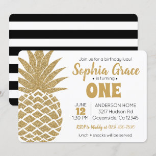 Invitation Anniversaire de l'ananas d'or Luau
