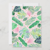 Invitation Anniversaire de l'ananas Floral Rose Gold (Dos)