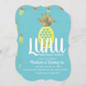 Invitation Anniversaire de l'ananas Luau (Devant / Derrière)