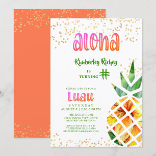 Invitation Anniversaire de l'ananas tropical Aloha N'IMPORTE 