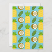 Invitation Anniversaire de l'ananas tropical bleu et de la no (Dos)