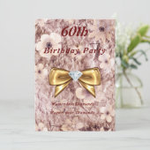 Invitation Anniversaire de l'Anniversaire de Rose Rose Gold D (Debout devant)