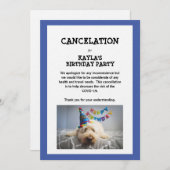Invitation Anniversaire de l'annulation - Corona Virus (Devant / Derrière)