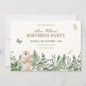 Invitation Anniversaire de lapin de jardin (Devant)