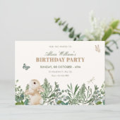 Invitation Anniversaire de lapin de jardin (Debout devant)