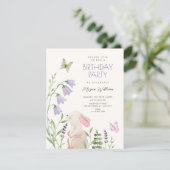 Invitation Anniversaire de lapin de jardin (Debout devant)