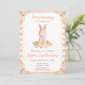 Invitation Anniversaire de lapin floral Boho (Debout devant)