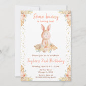 Invitation Anniversaire de lapin floral Boho (Devant)
