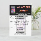 Invitation Anniversaire de l'application téléphonique anti-âg (Debout devant)