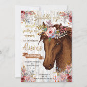 Invitation Anniversaire de l'aquarelle Cowgirl (Devant)