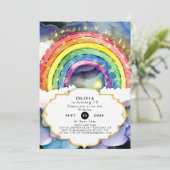 Invitation Anniversaire de l'arc-en-ciel magique des enfants  (Debout devant)