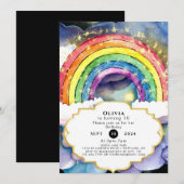 Invitation Anniversaire de l'arc-en-ciel magique des enfants  (Devant / Derrière)