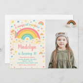 Invitation Anniversaire de l'Arc-en-ciel Unicorn (Devant / Derrière)