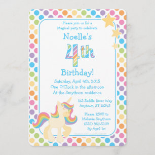 Invitation Anniversaire de l'Arc-en-ciel Unicorn