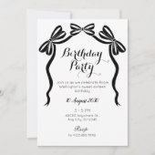 Invitation Anniversaire de l'arc en ruban de cravate douce no (Devant)