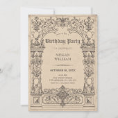 Invitation anniversaire de l'arc gothique vintage (Devant)