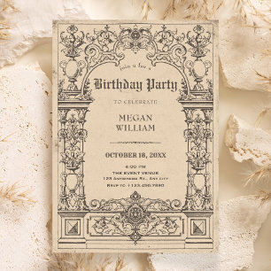 Invitation anniversaire de l'arc gothique vintage