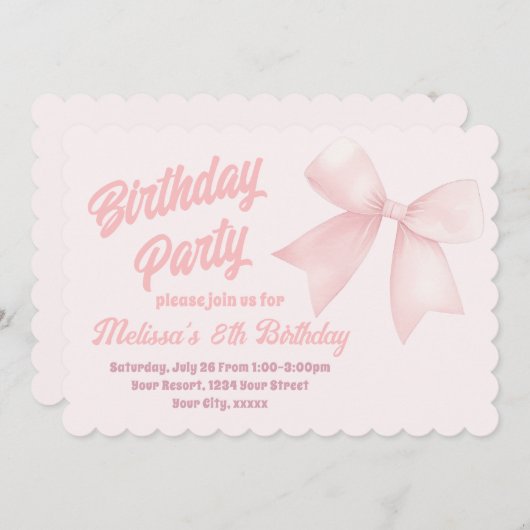 Invitation anniversaire de l'arc rose (Devant / Derrière)