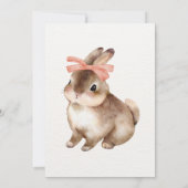 Invitation Anniversaire de l'arc rose lapin (Dos)