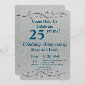 Invitation Anniversaire de l'argent classique (Devant / Derrière)