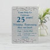 Invitation Anniversaire de l'argent classique (Debout devant)