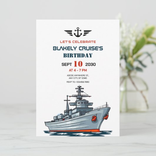 Invitation Anniversaire de l'armée de navire (Debout devant)