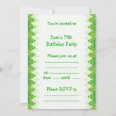 Invitation Anniversaire de l'art rupestre rétro de Lime Green (Dos)