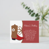 Invitation Anniversaire de Lasso Cowgirl (Debout devant)