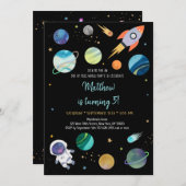 Invitation Anniversaire de l'astronaute (Devant / Derrière)